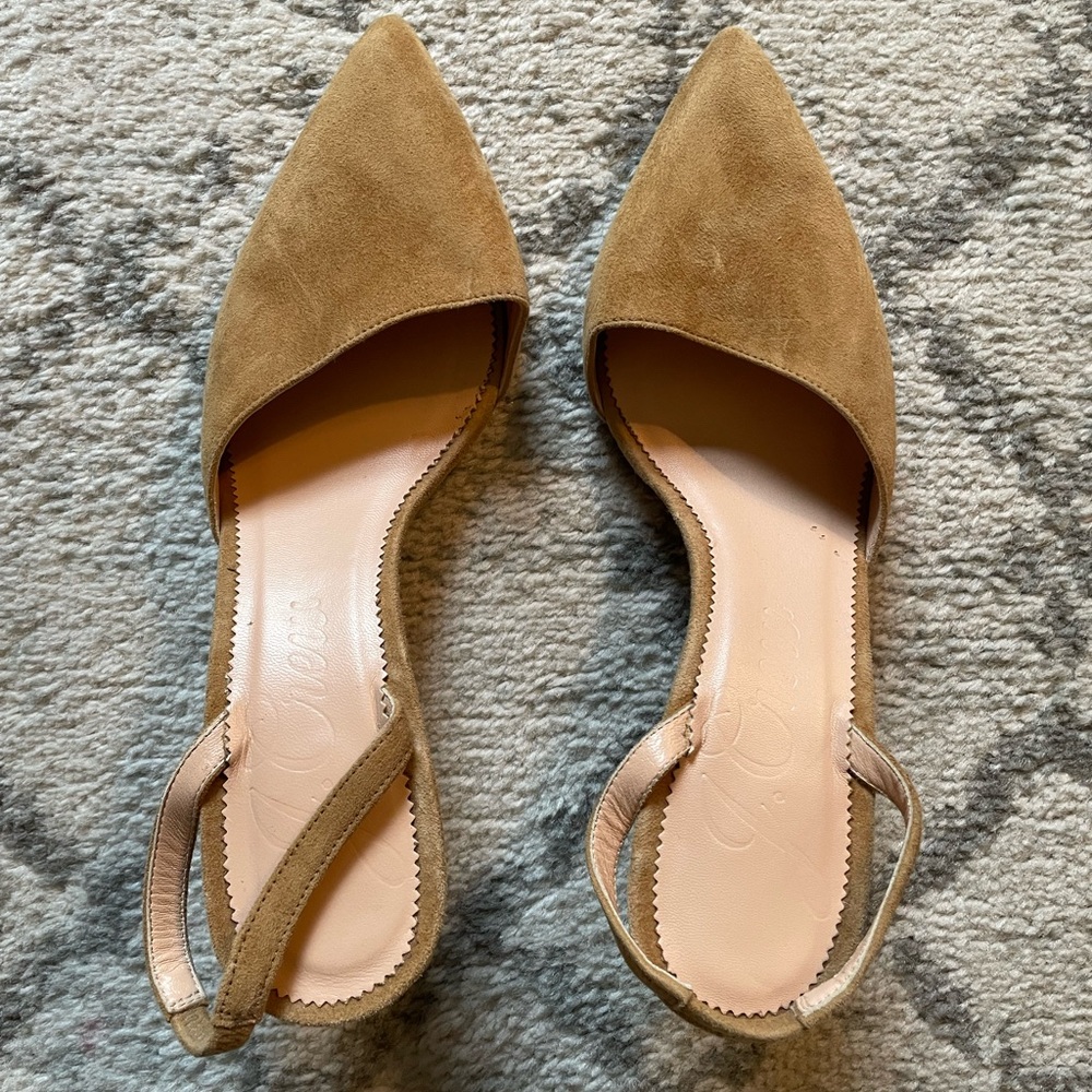 J. Crew Tan Suede Colette Slingbacks